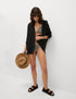 Marks & Spencer "Printed Halterneck Triangle Bikini Top"